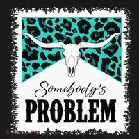 Vintage Bull Skull Leopard Bleached Somebody's Problem T-Shirt thumb 7