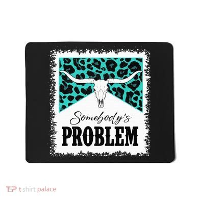 Vintage Bull Skull Leopard Bleached Somebody's Problem Mousepad
