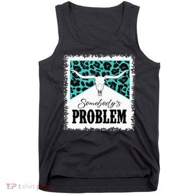 Vintage Bull Skull Leopard Bleached Somebody's Problem Tank Top