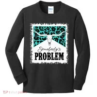 Vintage Bull Skull Leopard Bleached Somebody's Problem Kids Long Sleeve Shirt thumb 0