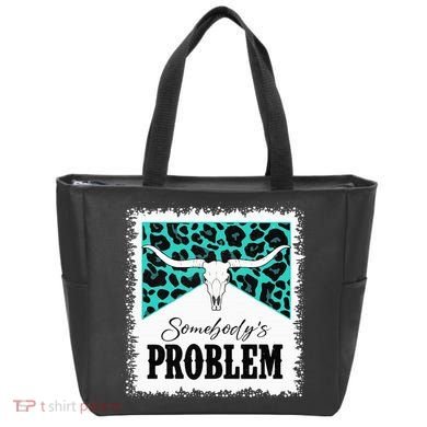 Vintage Bull Skull Leopard Bleached Somebody's Problem Tote Bag