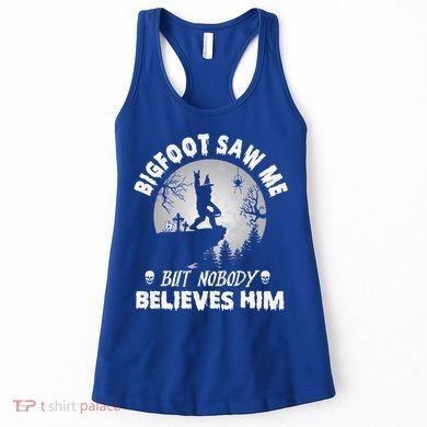 Vintage Bigfoot Saw Me But Nobody Believes Him Halloween Women's Tank Top