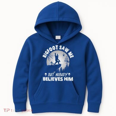 Vintage Bigfoot Saw Me But Nobody Believes Him Halloween Kids Hoodie