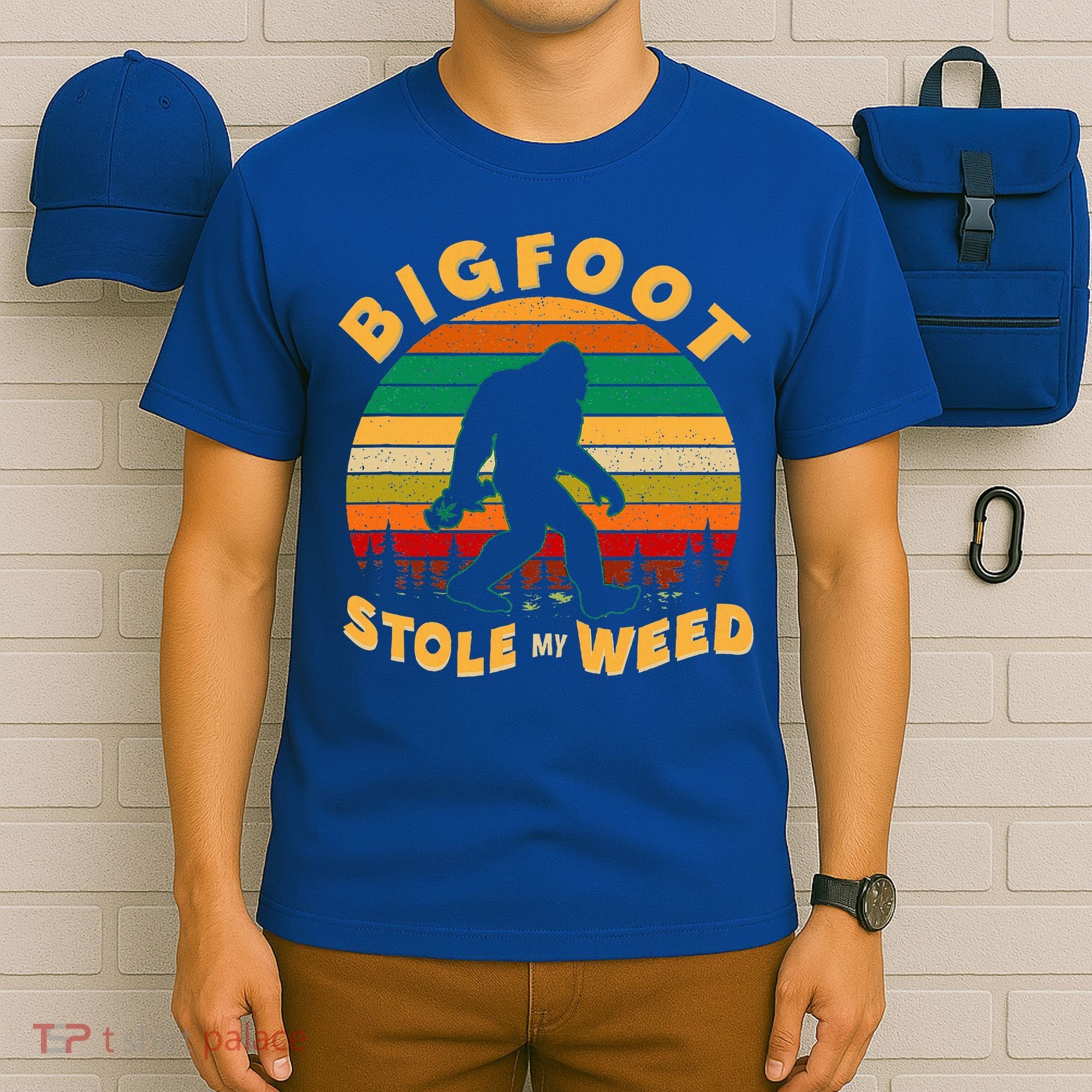 Vintage Bigfoot Stole My Weed 420 Marijuana T-Shirt