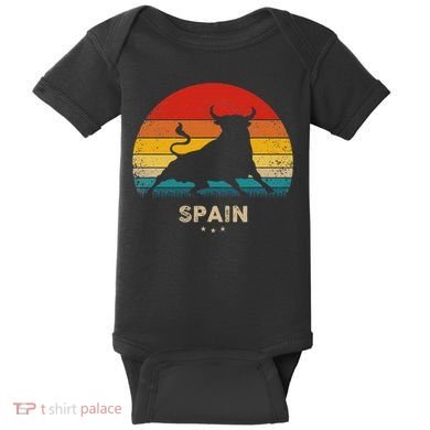 Vintage Bull Silhouette Spain Baby Bodysuit