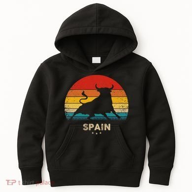 Vintage Bull Silhouette Spain Kids Hoodie