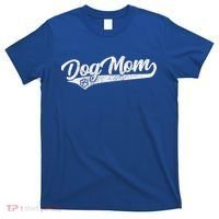 Vintage Baseball Style Retro Distressed Dog Mom T-Shirt thumb 0