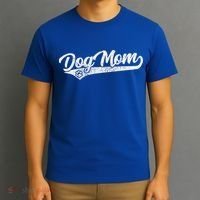 Vintage Baseball Style Retro Distressed Dog Mom T-Shirt thumb 3