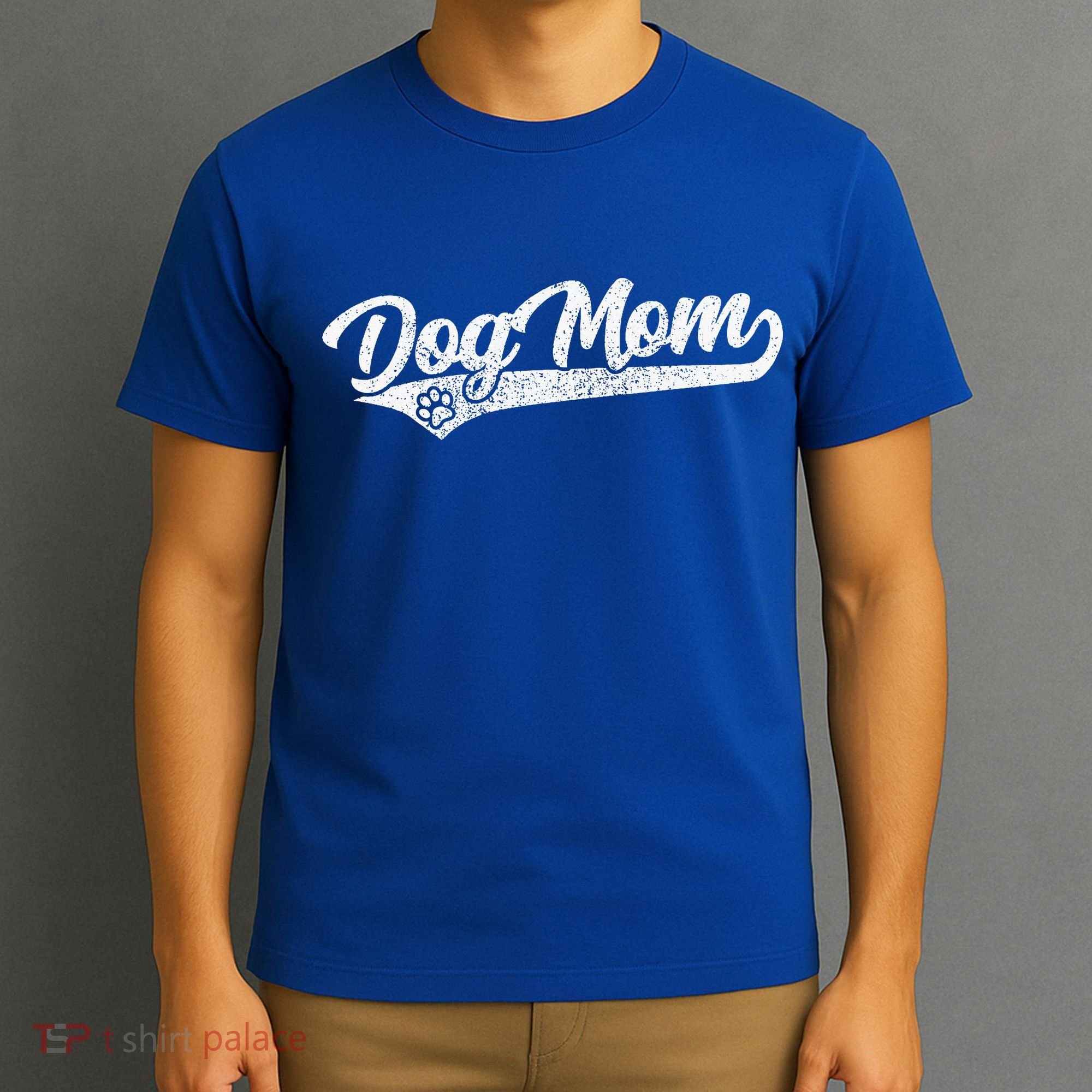 Vintage Baseball Style Retro Distressed Dog Mom T-Shirt