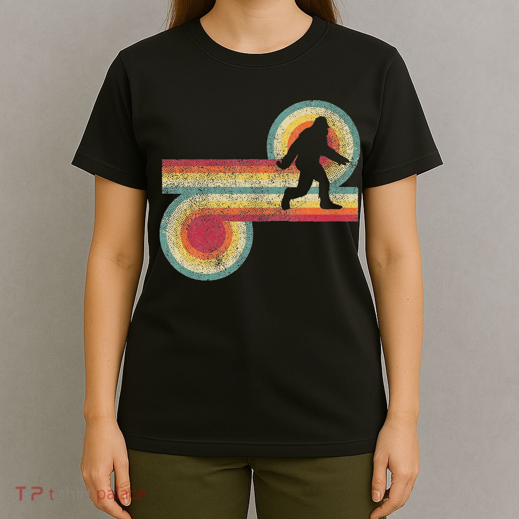 Vintage Bigfoot Sasquatch 70S 80S Style Retro Women T-Shirt