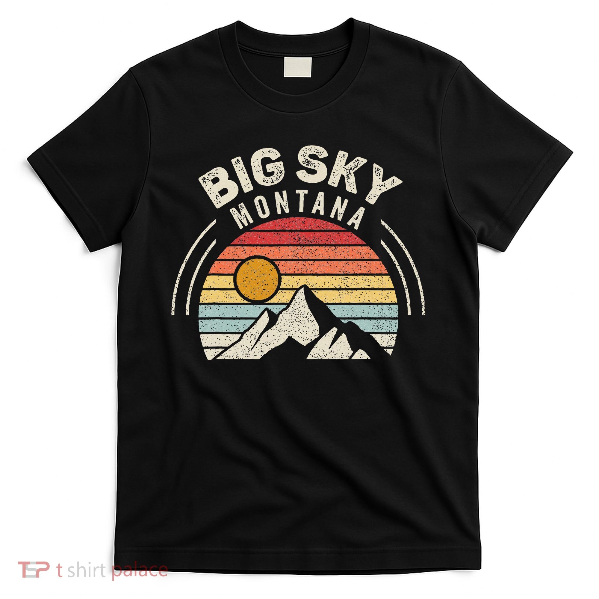 Vintage Big Sky Country Montana Mt Mountains Hiking Souvenir T-Shirt
