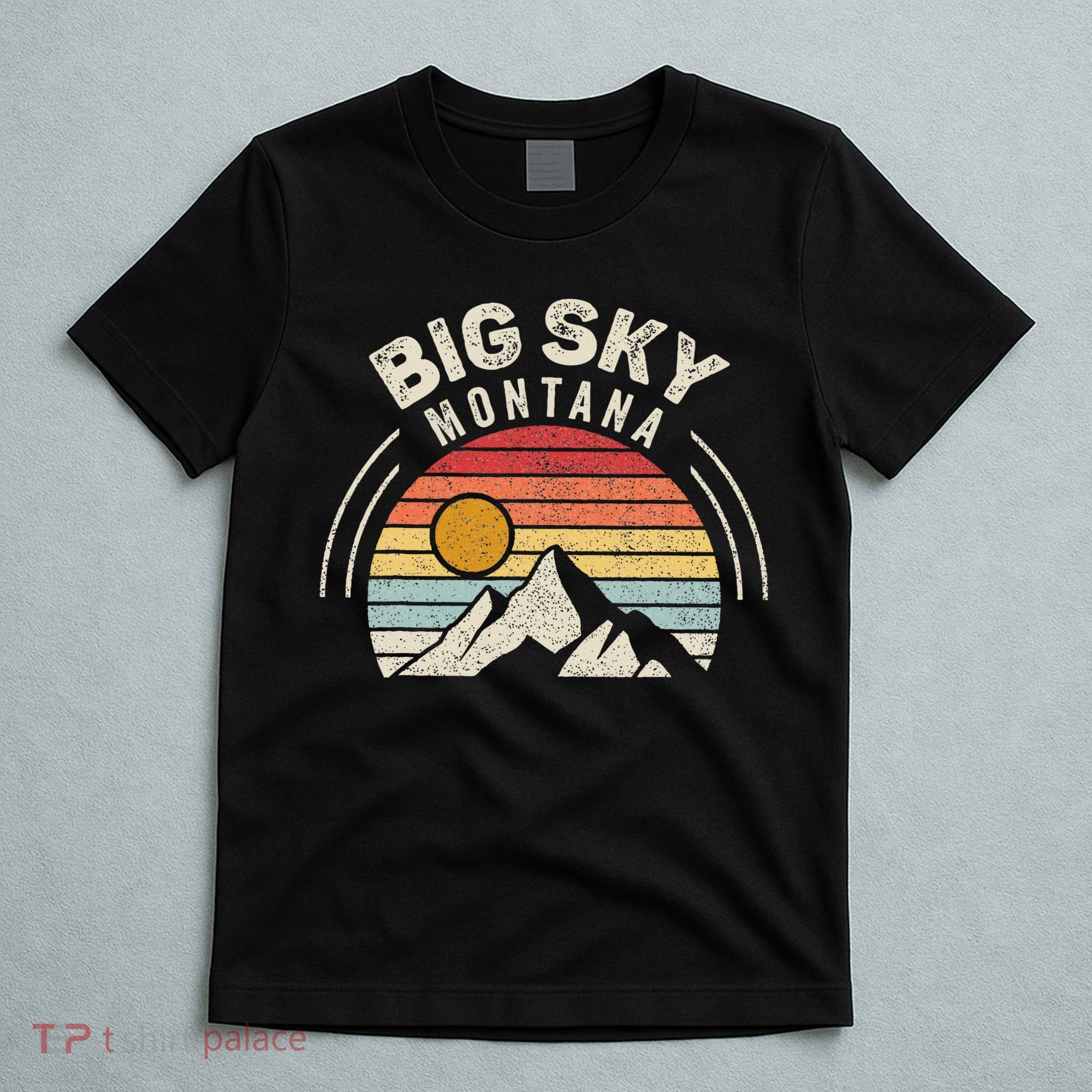 Vintage Big Sky Country Montana Mt Mountains Hiking Souvenir T-Shirt