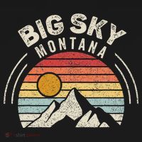 Vintage Big Sky Country Montana Mt Mountains Hiking Souvenir T-Shirt thumb 7