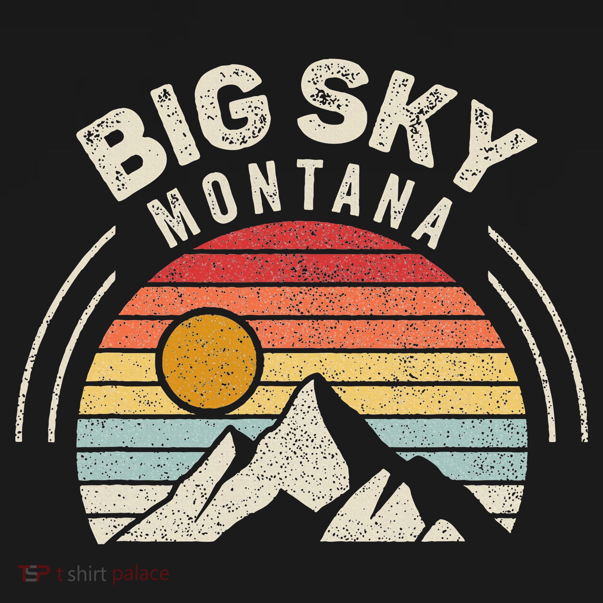 Vintage Big Sky Country Montana Mt Mountains Hiking Souvenir T-Shirt