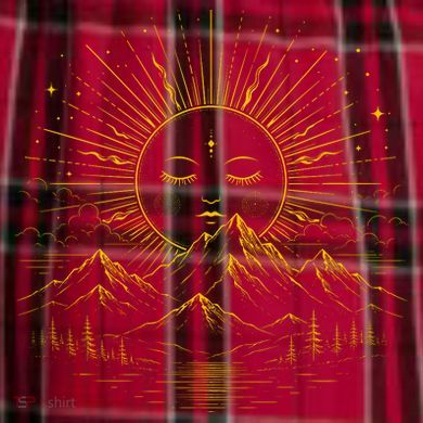 Vintage Boho Sun Men's Flannel Plaid Pajama Pants