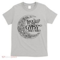 Vintage Back To The Gypsy That I Was Floral Moon T-Shirt thumb 0