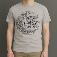 Vintage Back To The Gypsy That I Was Floral Moon T-Shirt thumb 3