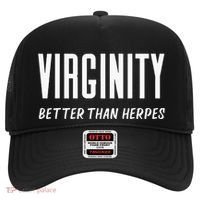 Virginity Better Than Herpes Virgins Rock Funny Abstinence Hat thumb 0