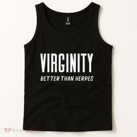 Virginity Better Than Herpes Virgins Rock Funny Abstinence Tank Top thumb 2