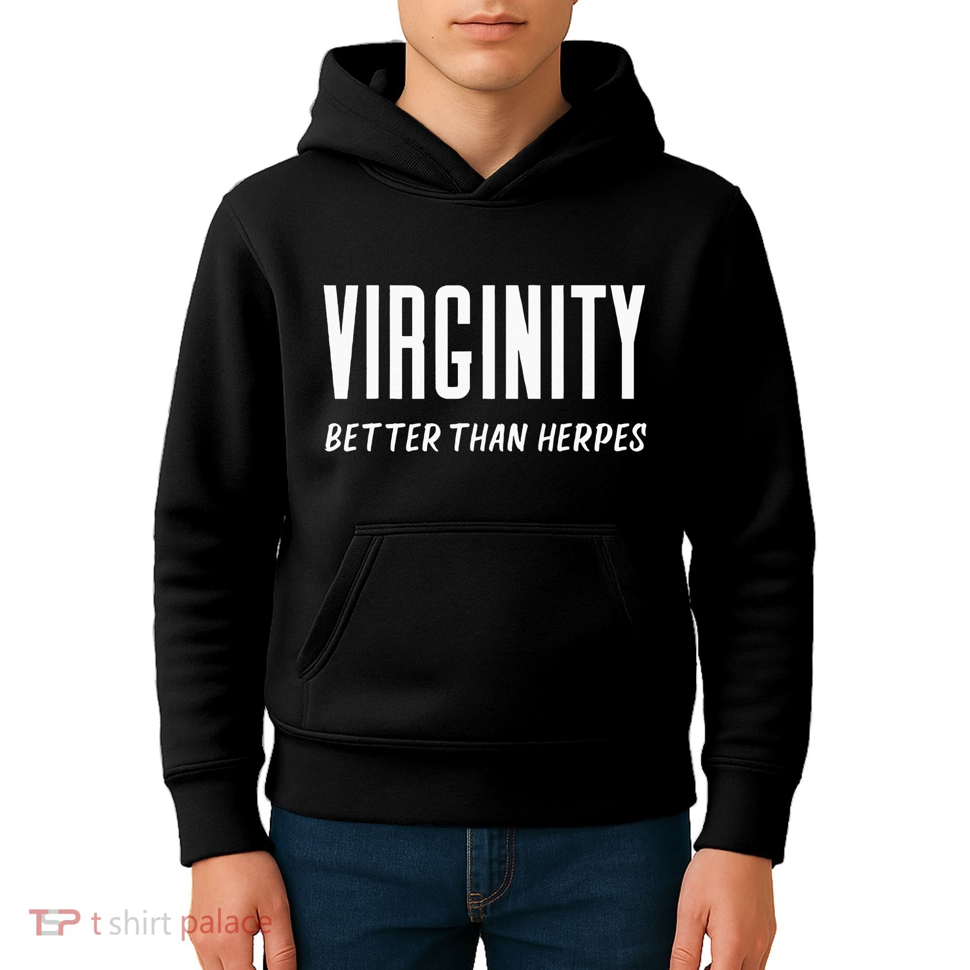 Virginity Better Than Herpes Virgins Rock Funny Abstinence Kids Hoodie