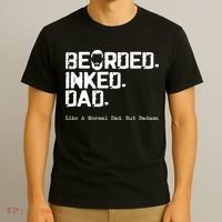 Vintage Bearded Tattoo Lover Inked Dad T-Shirt thumb 3