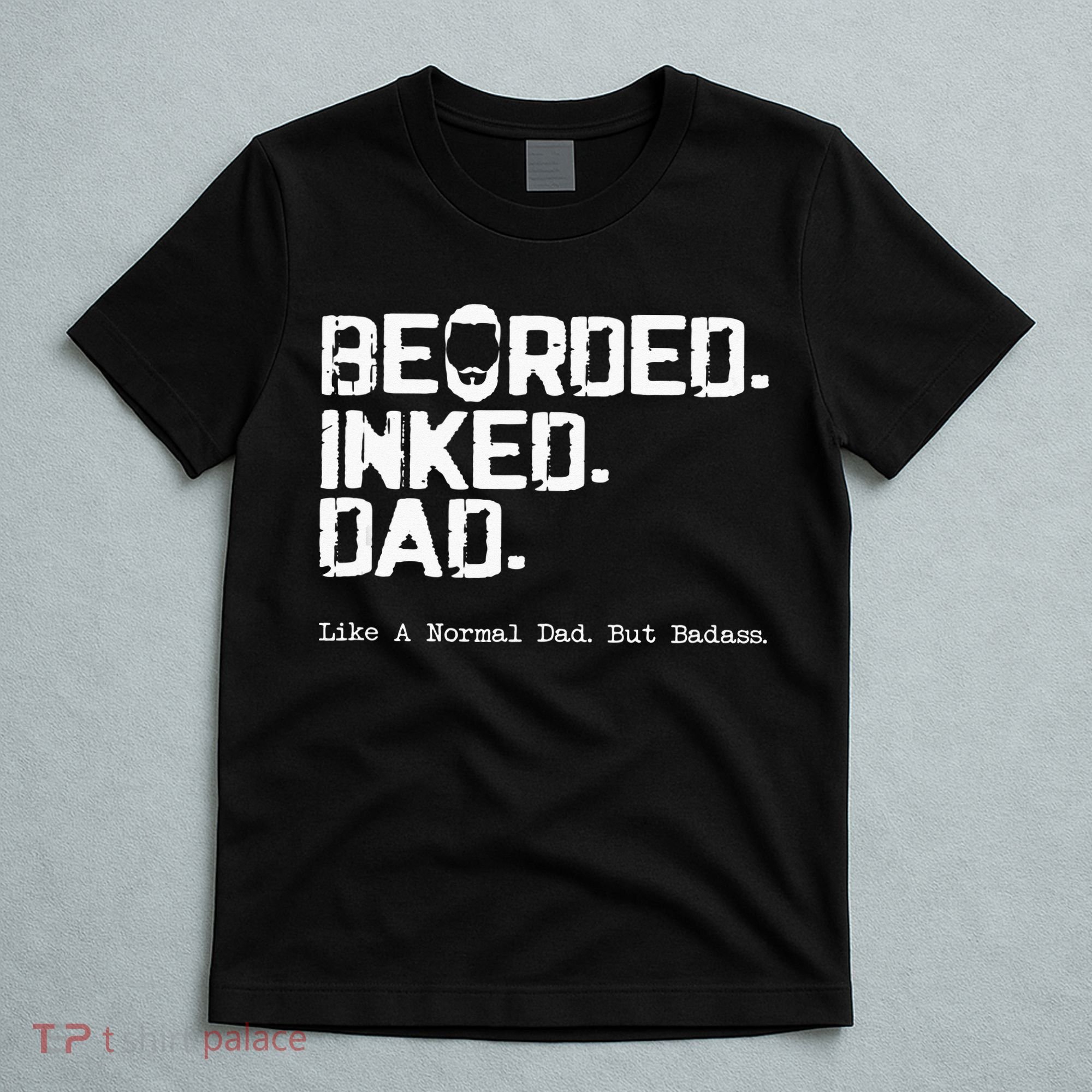 Vintage Bearded Tattoo Lover Inked Dad T-Shirt