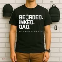 Vintage Bearded Tattoo Lover Inked Dad T-Shirt thumb 6