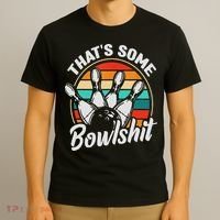Vintage Bowling That's Some Bowlshit Retro Funny Bowler T-Shirt thumb 3