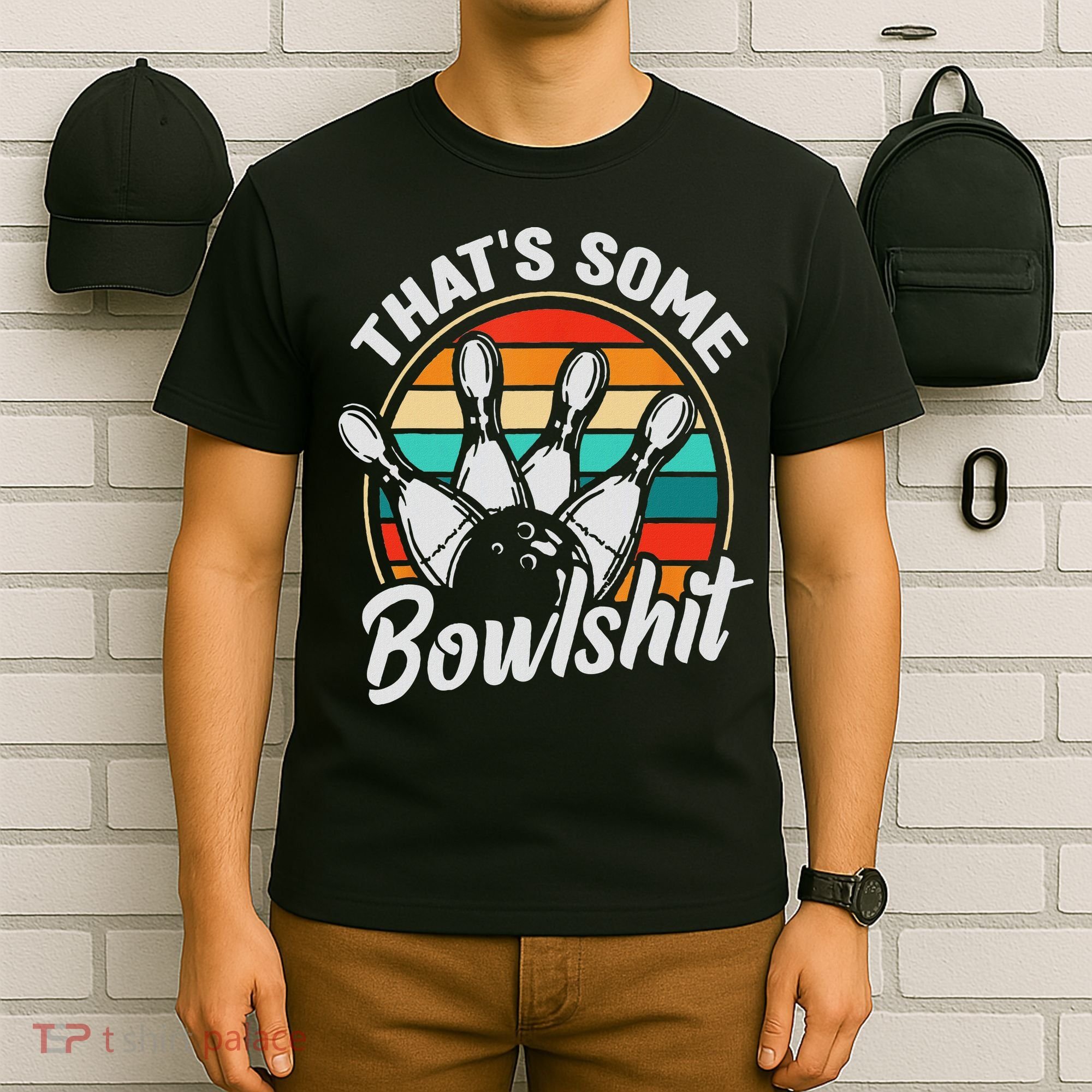 Vintage Bowling That's Some Bowlshit Retro Funny Bowler T-Shirt