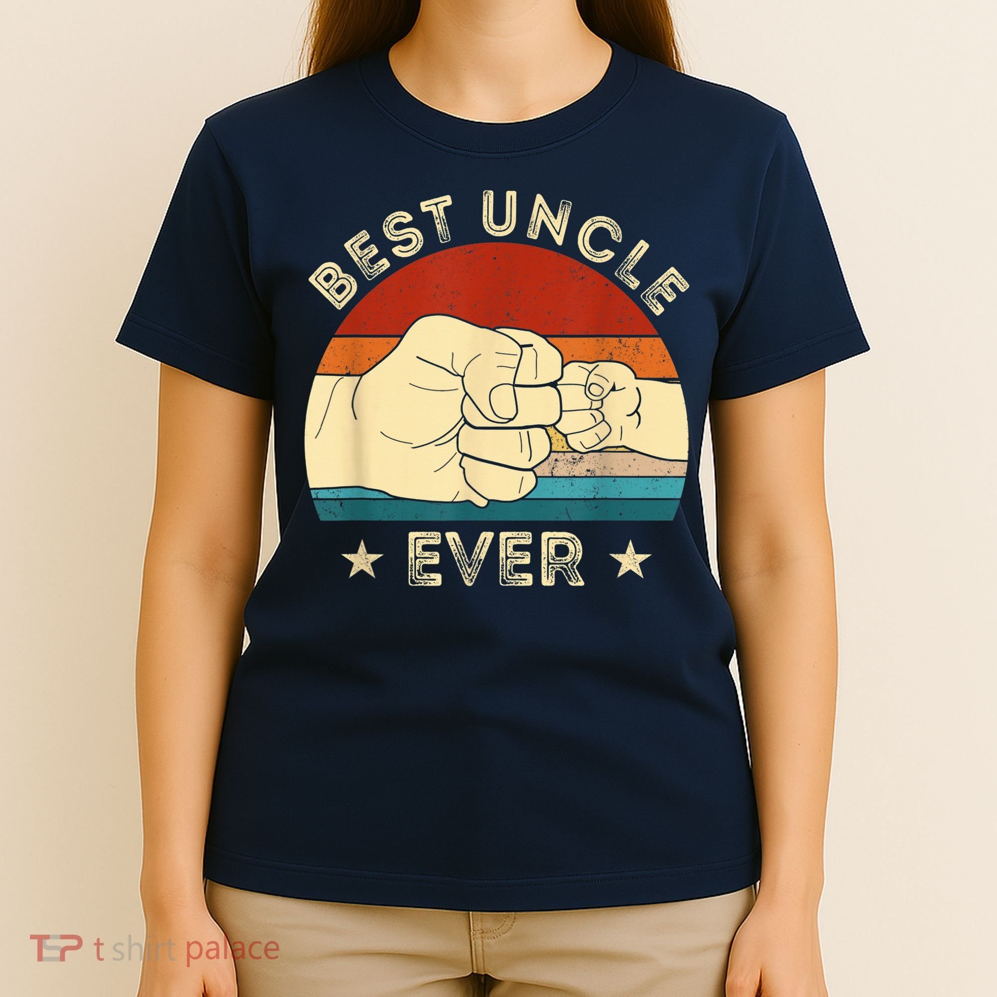 Vintage Best Uncle Ever Fist Bump Funny Uncle Fathers Day T-Shirt