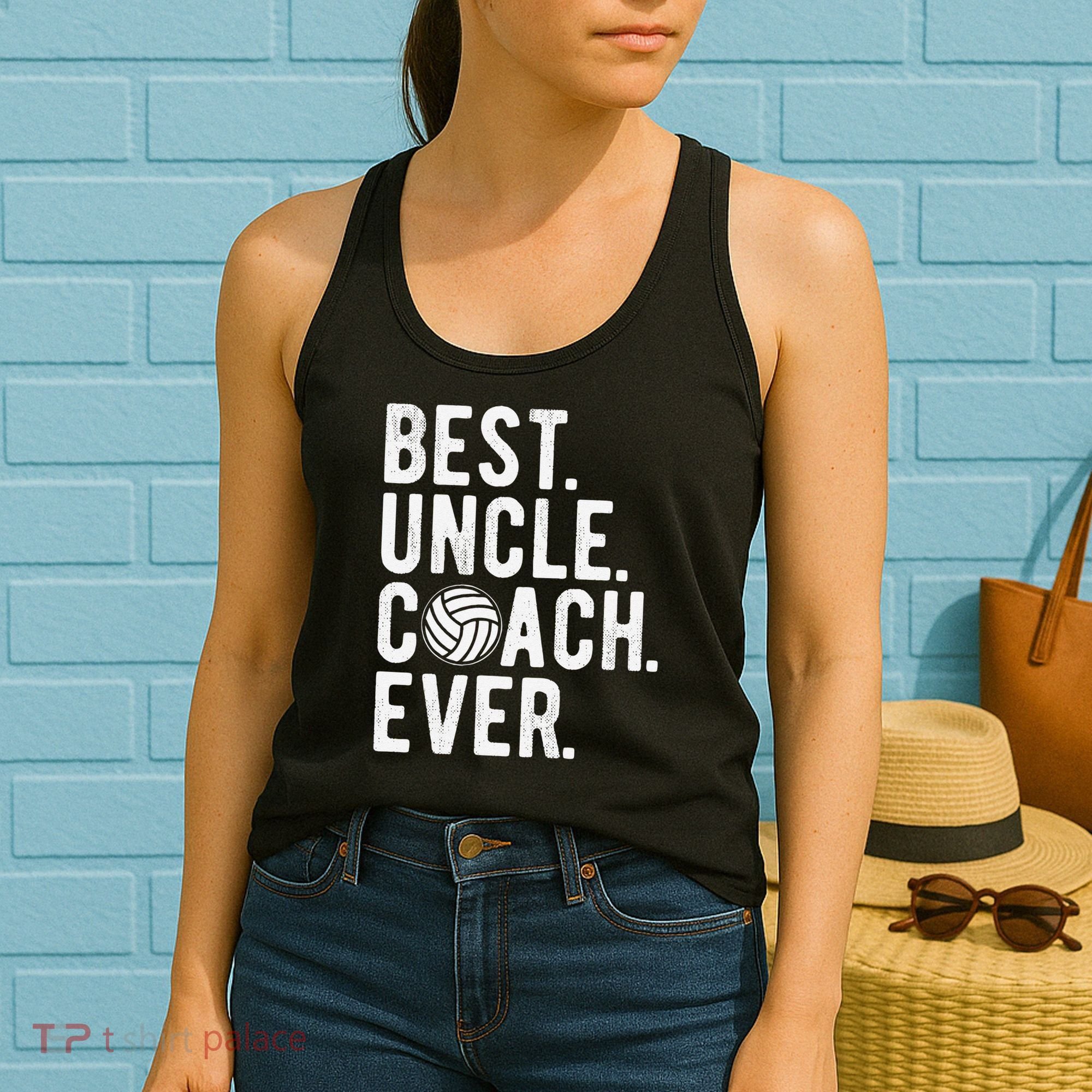 Volleyball Best Uncle Coach Ever Dad Daddy Father's Day Women's Tank Top