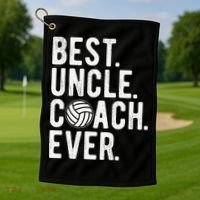 Volleyball Best Uncle Coach Ever Dad Daddy Father's Day Golf Towel thumb 1