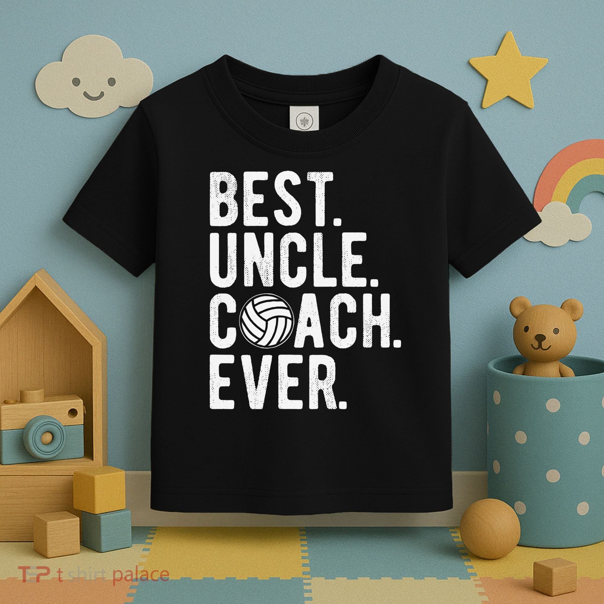 Volleyball Best Uncle Coach Ever Dad Daddy Father's Day Toddler T-Shirt