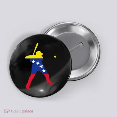 Venezuela Baseball Button