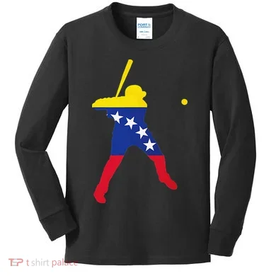 Venezuela Baseball Kids Long Sleeve Shirt
