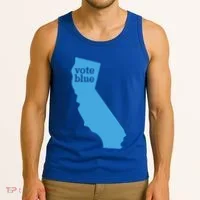 Vote Blue Voting Democratic California Cute Gift Tank Top thumb 3