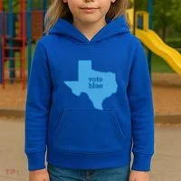Vote Blue Voting Democratic Texas Gift Kids Hoodie thumb 3