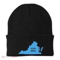 Vote Blue Voting Democratic Virginia Meaningful Gift Beanie thumb 0