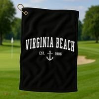 Virginia Beach Virginia Great Gift Cute Gift And Sweater Golf Towel thumb 1