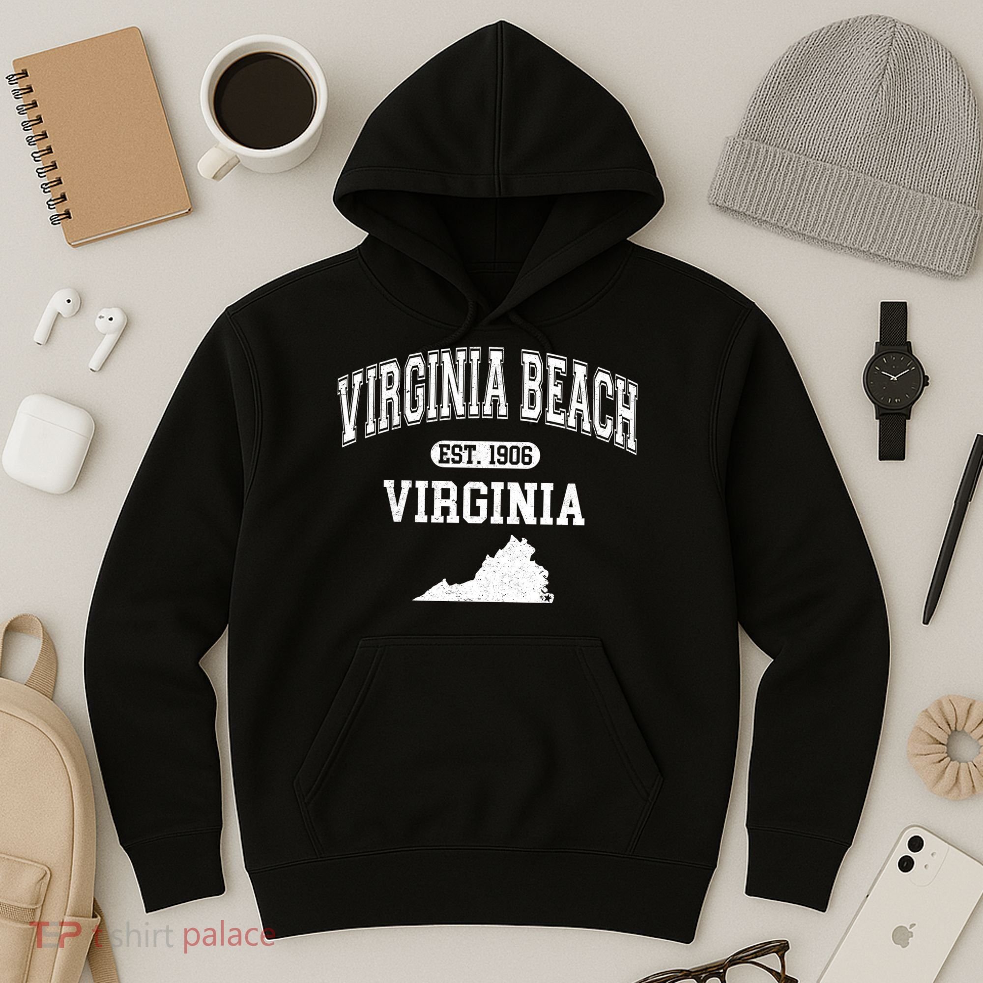 Virginia Beach Virginia Est 1906 Varsity Hoodie