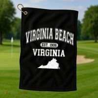 Virginia Beach Virginia Est 1906 Varsity Golf Towel thumb 1