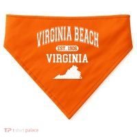 Virginia Beach Virginia Est 1906 Varsity USA-Made Doggie Bandana thumb 0