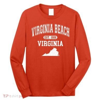 Virginia Beach Virginia Est 1906 Varsity Long Sleeve Shirt