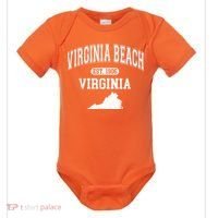 Virginia Beach Virginia Est 1906 Varsity Baby Bodysuit thumb 0