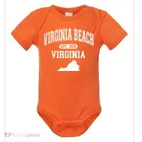 Virginia Beach Virginia Est 1906 Varsity Baby Bodysuit thumb 0