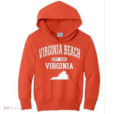 Virginia Beach Virginia Est 1906 Varsity Kids Hoodie