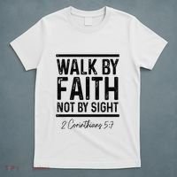 Vintage Bible Verse Walk Faith Not By Sight Christian T-Shirt thumb 5