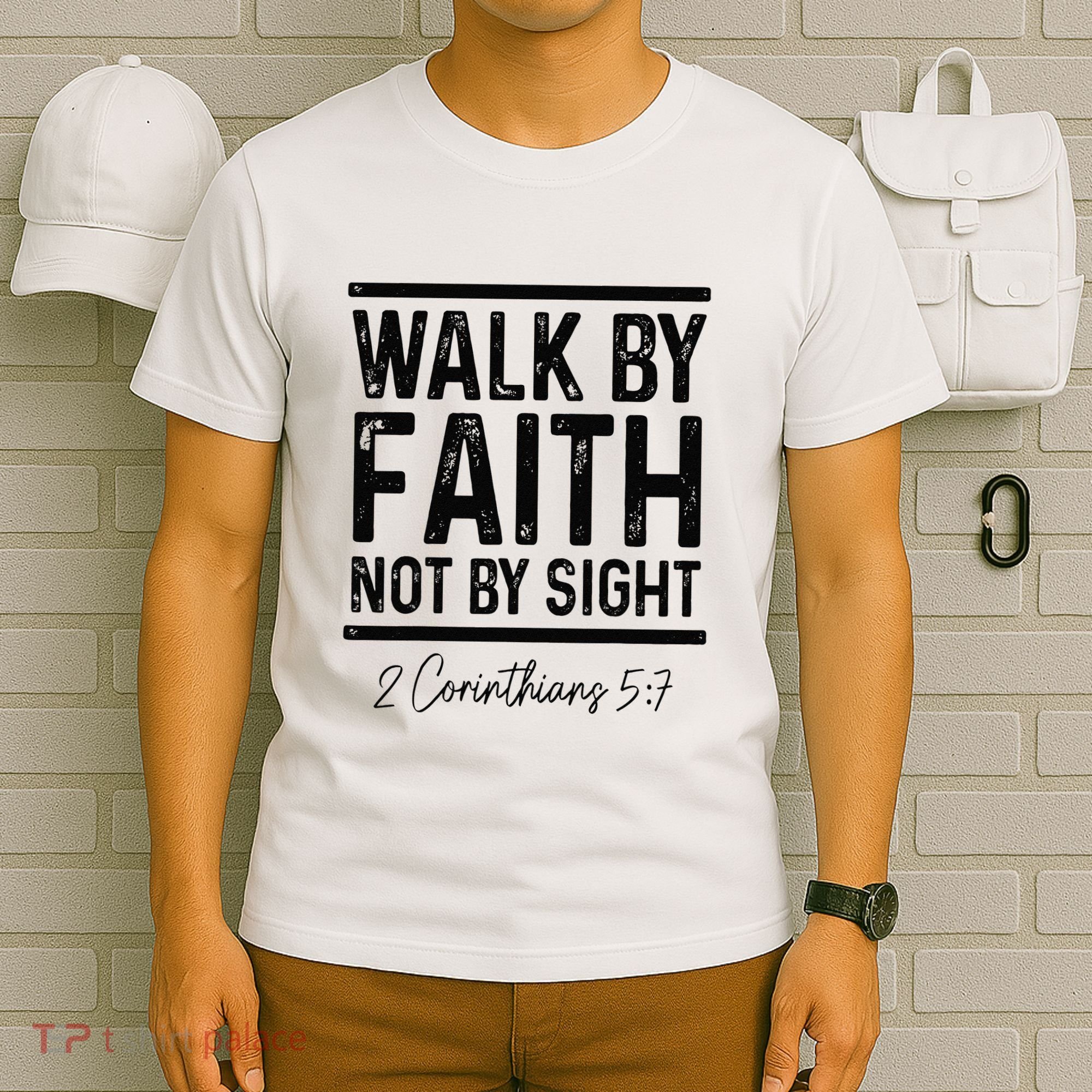 Vintage Bible Verse Walk Faith Not By Sight Christian T-Shirt