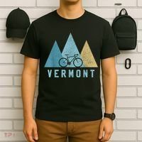 Vermont Bike Vintage Cycling Mountains MTB Bicycle Gift T-Shirt thumb 6