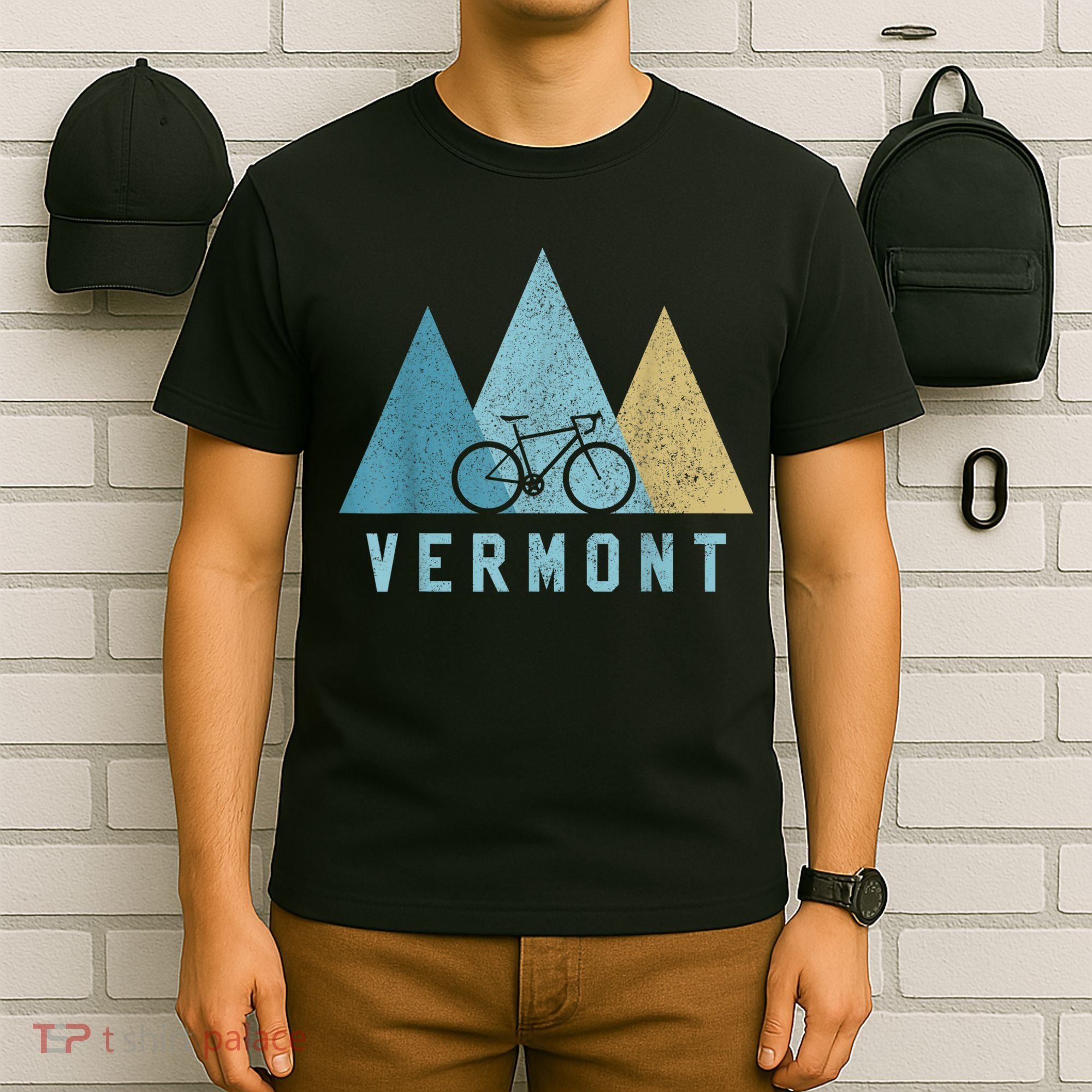 Vermont Bike Vintage Cycling Mountains MTB Bicycle Gift T-Shirt